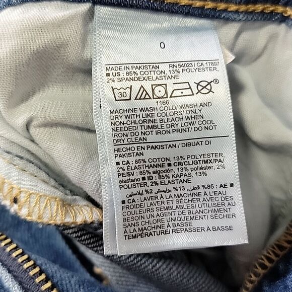 Old Navy extra stretch high rise curvy OG straight blue jeans size 0 NWT - Picture 9 of 10